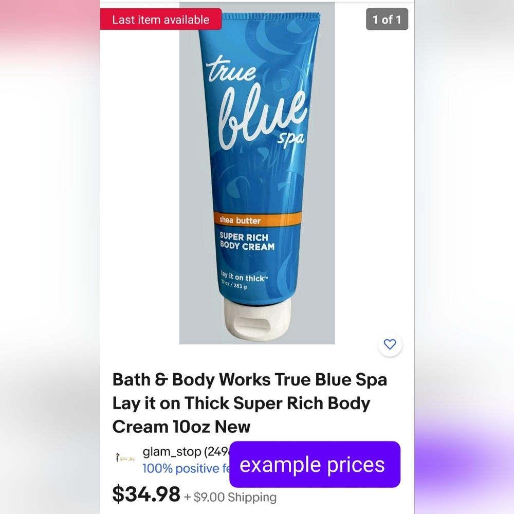 True blue spa body cream